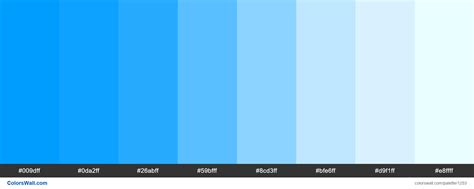 Blue Shades Palette 009dff 0da2ff 26abff Colorswall