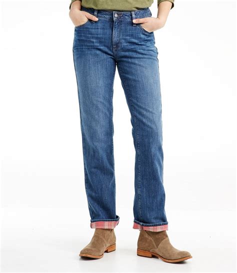 Womens Llbean 1912 Jeans Straight Leg Lined Pants And Jeans At Llbean