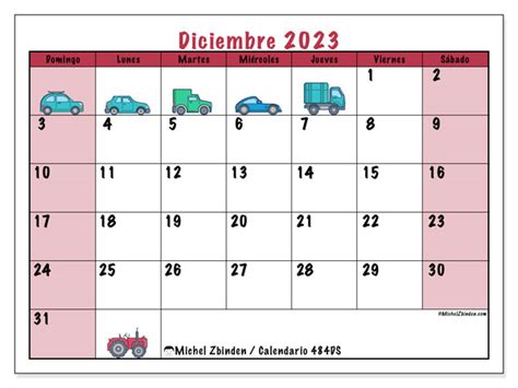 Calendario Diciembre De 2023 Para Imprimir “484ds” Michel Zbinden Es
