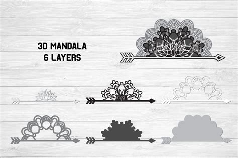 Paper cut light box 3d template svg files paper cutting image 9. 3d Layered Mandala Arrow SVG| Multi Layer SVG |Boho Cut ...