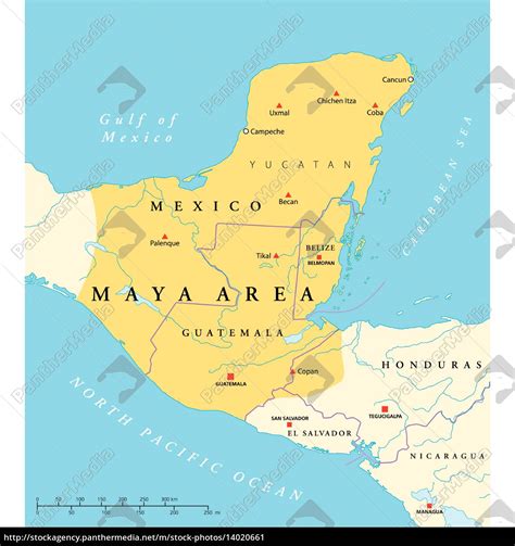 Maya High Culture Area Map Stock Photo 14020661 Panthermedia