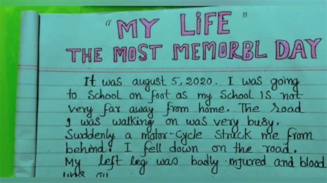 The Most Memorable Day In My Life Memorable Day Of My Life Short Essay YouTube