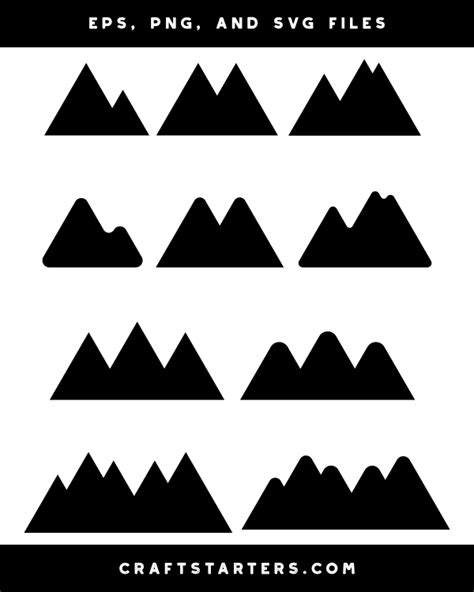 Simple Mountain Silhouette Clip Art
