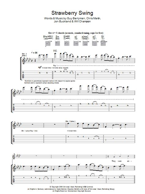 Strawberry Swing By Coldplay Guitar Tab Guitar Instructor