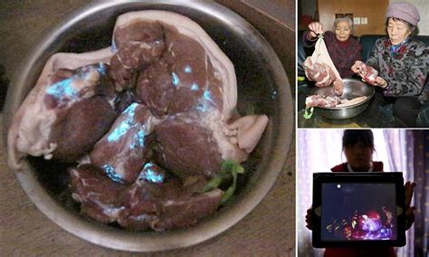 Chinese Woman Buys Illuminating Meat From The Butchers Daily Mail Online