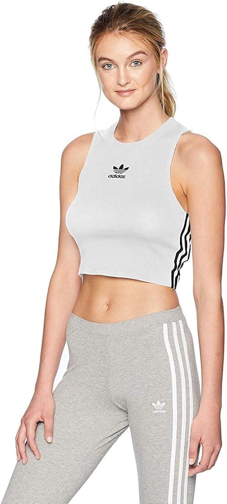 Adidas Originals Womens Crop Tank Top White Large Uk Sports And Outdoors