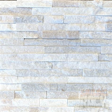 White Quartz Stack Stone Wall Cladding Smiling Rock