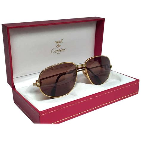 Cartier Santos Romance Rose Pink Lenses 58mm Drake 18k Gold Sunglasses For Sale At 1stdibs