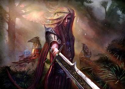 Warrior Fantasy Sword Woman Wallpapers Elf 5k