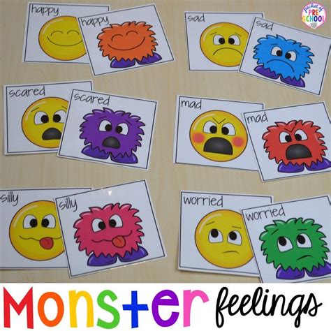 Free Feeling Cards Monster Feelings Game For Preschool Pre K And