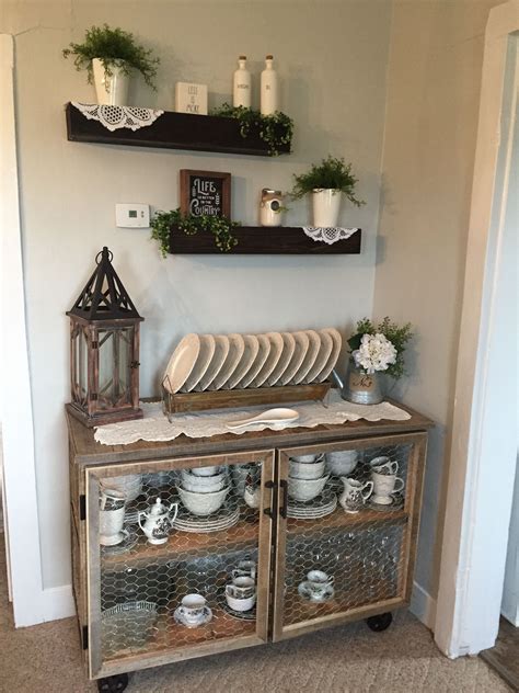The buffet table should look attractive and appealing to the guests, so along with the menu selection, it is equally important to decorate the table creatively. Farmhouse buffet table- floating shelves | Buffet table ...