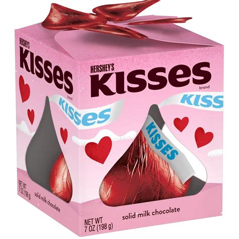 Hersheys Kisses Solid Milk Chocolate Candy Valentines Day 7 Oz Box