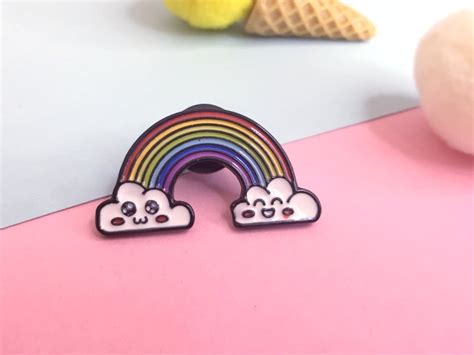 cute rainbow pin anime enamel pins enamel pins enamel pin etsy