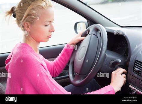 Woman Starting Car High Resolution Stock Photography And Images Alamy