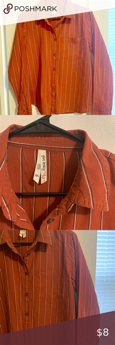 Rust Pinstripe Button Down Shirt Pinstripe Button Down Shirt Shirts