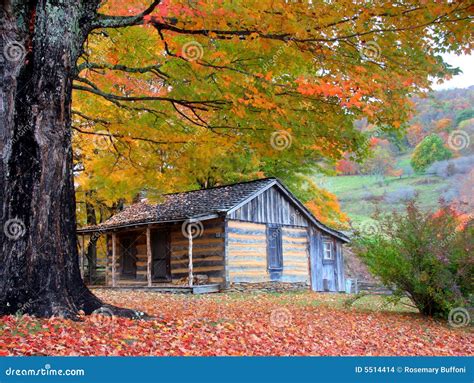 Mountain Cabin In Autumn Stock Images Image 5514414