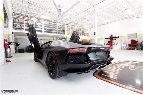 Photo Of The Day Matte Black Lamborghini Aventador At Lamborghini Palm