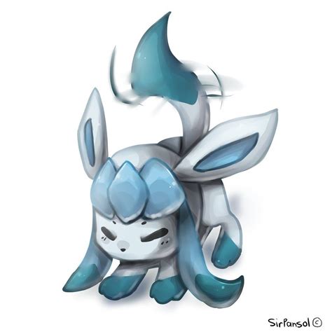 Chibi Glaceon By Sirpansol With Images Chibi Eeveelutions Pokemon