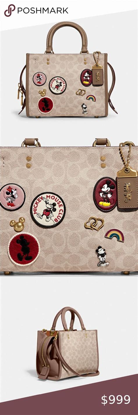 Disney X Coach Rogue 25 In Signature Canvas With Mickeyminnie Mouse