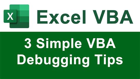Tips For Vba Macro Debugging In Excel Bonus Tips Youtube
