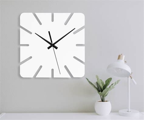 Modern White Wall Clock Unique Kitchen Wall Clock Farmhouse Etsy