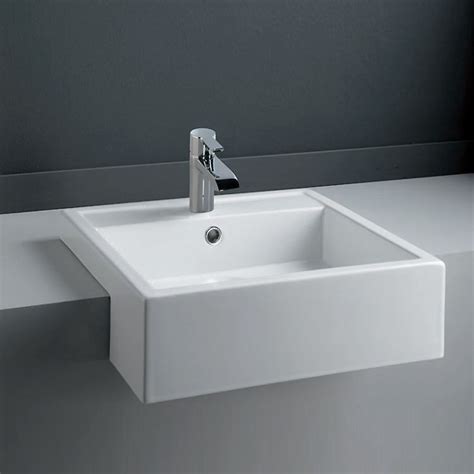 Rak Nova 46cm Semi Recessed Basin 1 Tap Hole Novasr Loft Bathroom
