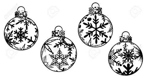 Christmas Ornament Black And White Christmas Clipart