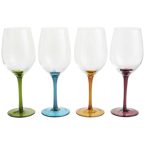 Colored Stem Wine Glass Set Wine Glass Wine Glass Set Unique Wine Glasses