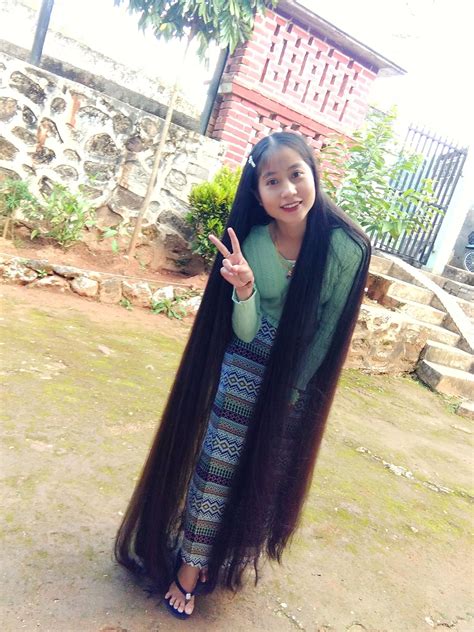 Pin By Self On Myanmar Long Hair Girl May Thuzar Linn Long Hair Women