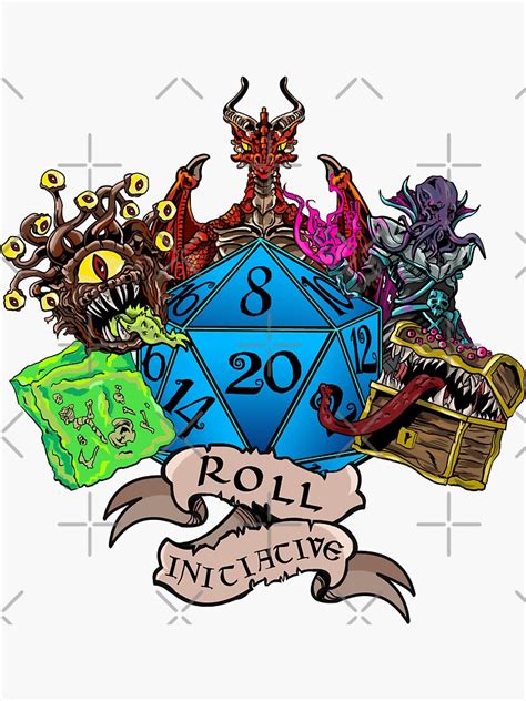 Roll Initiative Sticker For Sale By Saintash Redbubble