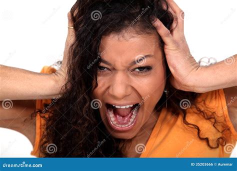 Young Woman Screaming Stock Photo Image Of Loud Emotion 35203666