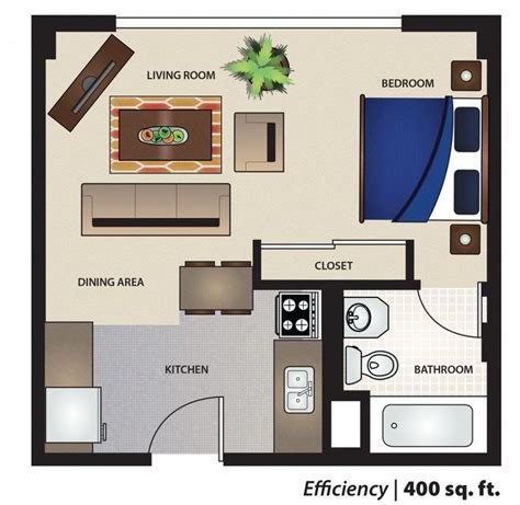 We feature 50 studio apartment plans in 3d perspective. Image result for floor plans for 400 sq. ft. above garage ...