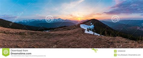 Sunset Spring Carpathian Mountains Stock Image Image Of Beautiful