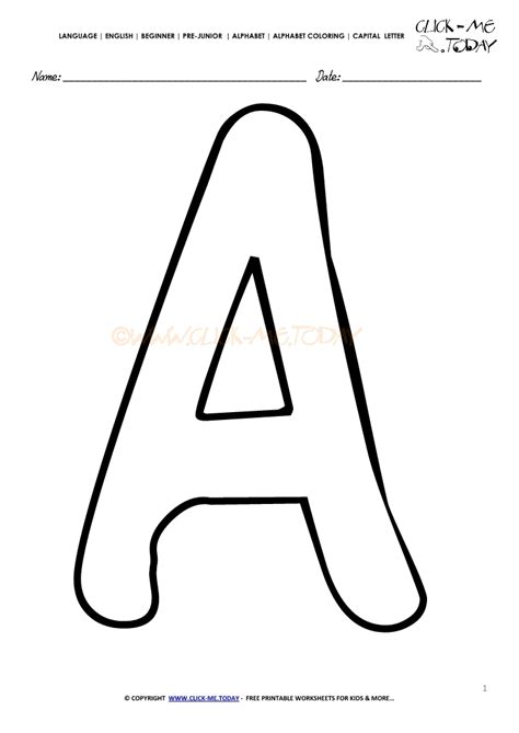 Alphabet Capital Letter Coloring Page A