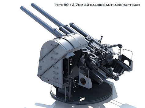 Japan Type 89 127mm Aa Gun 3d Model Cgtrader