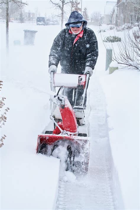 Man Using A Snowblower Stock Photo Image Of Male Freezing 14088950