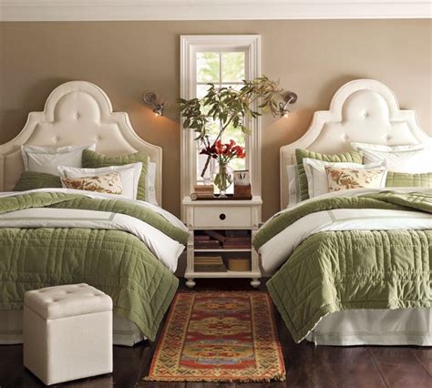 The wall directly opposite of the beds can hold a long dresser and. Twin Beds for the Guest Room