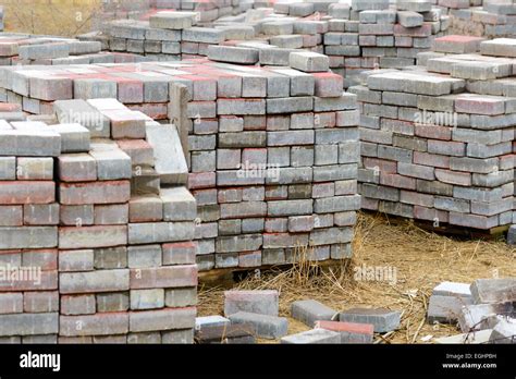 Stack Of Calcium Silicate Bricks On A Construction Site Stock Photo Alamy