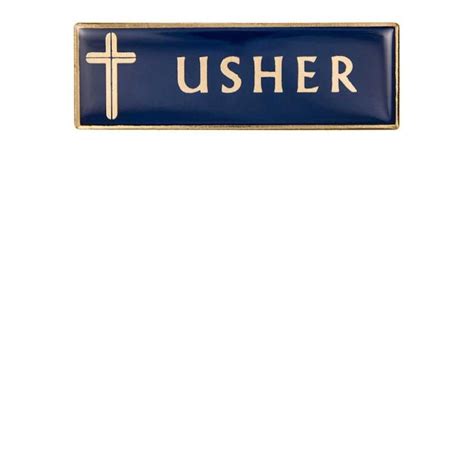 Usher Magnetic Badges Large Gold And Blue For Church Package Of 2