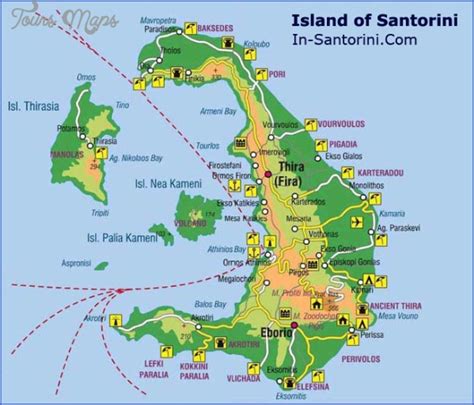 Santorini Map Tourist Attractions ToursMaps Com