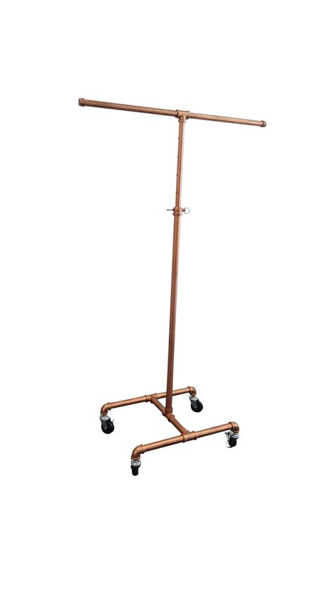 Copper Rose Gold 2 Arm Clothing Rack Portable Rax And Dollies