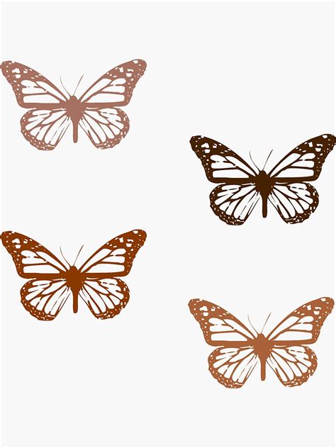 Brown Butterfly Set Sticker For Sale By Cherlizcohen Redbubble