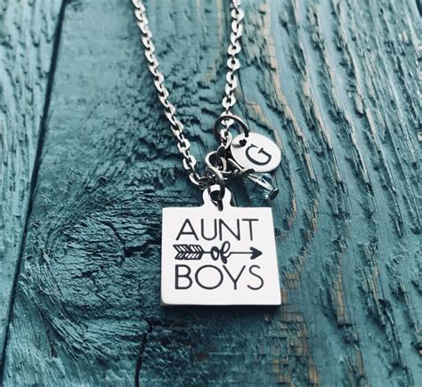 Aunt Of Boys Aunt Nephew Gift Sister Aunt Silver Necklace Charm Necklace Silver Jewelry