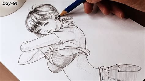 How To Draw Female Body Bikini Sexy Pose Sketching Pencil Day 91 Youtube