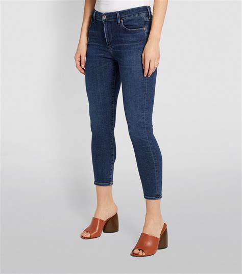 Citizens Of Humanity Navy Rocket Cropped Skinny Jeans Harrods Uk