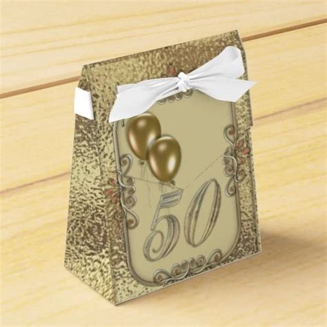 Golden 50th Anniversary Party Goodie Favor Box In 2021