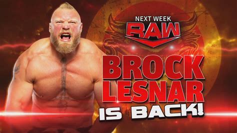 Brock Lesnar Return Set For Next Weeks Wwe Raw Wonf4w Wwe News
