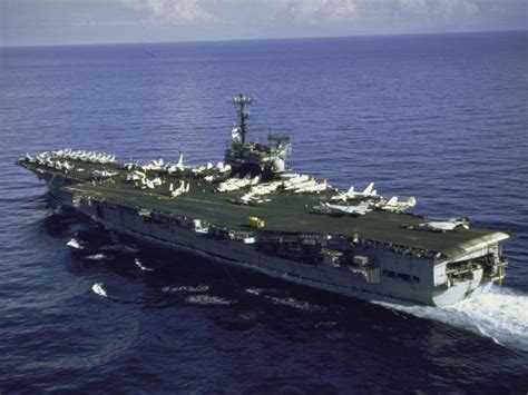 Aerial Side View Of Aircraft Carrier Uss Independence Premium