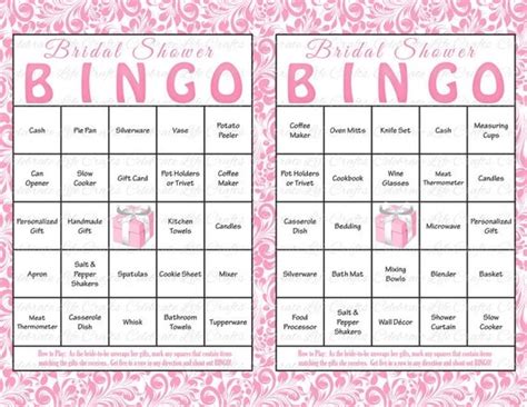 60 Bridal Shower Bingo Cards Diy Printable By Celebratelifecrafts