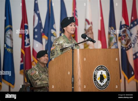 Csm Janell Ray Addresses The Audience During The Usa Meddac Change Of